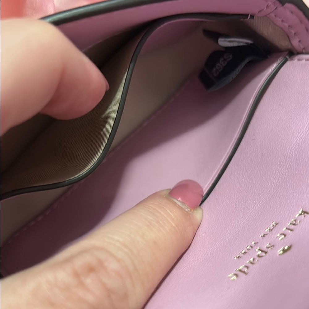 Kate Spade Kenzie Purple Metallic Micro Bag/Card Holder NWT $199 retail - Picture 7 of 11